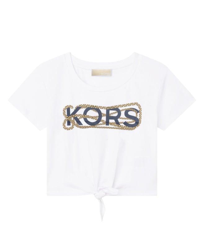 michael kors kids white logo regular fit top