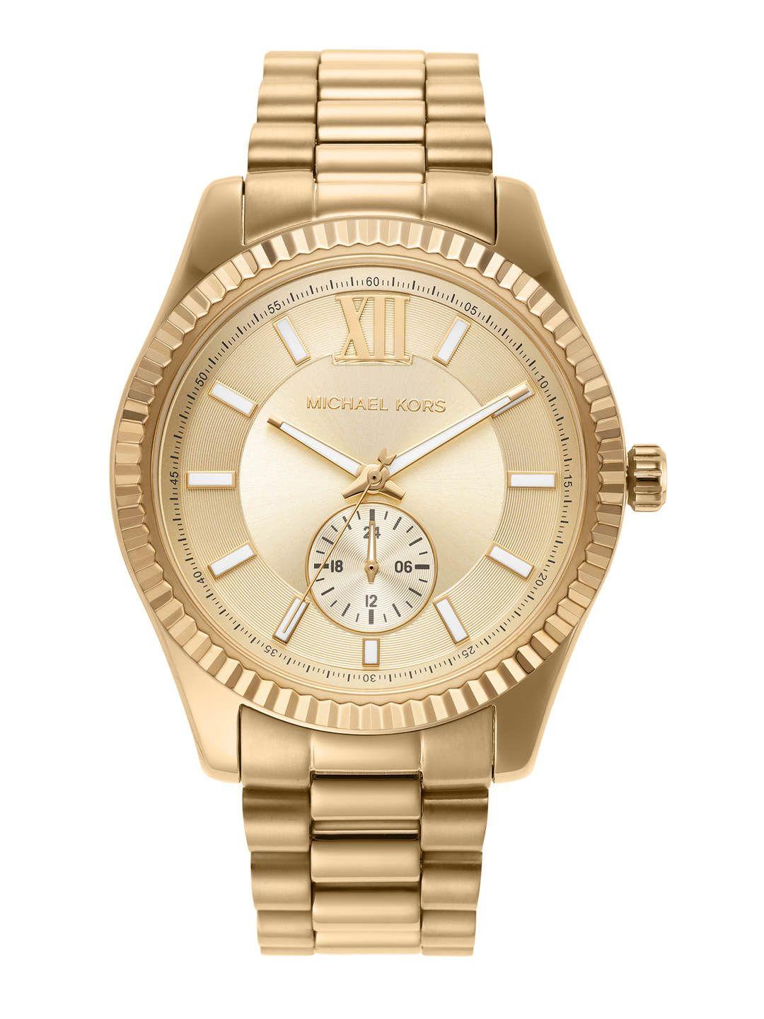 michael kors men lexington bracelet style analogue watch mk8947-gold