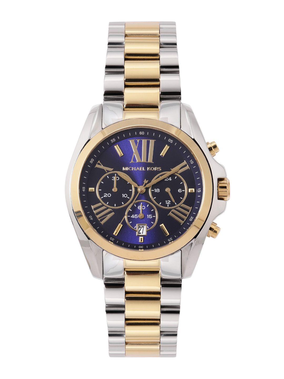 michael kors women bradshaw two tone bracelet analogue watch mk5976-multi