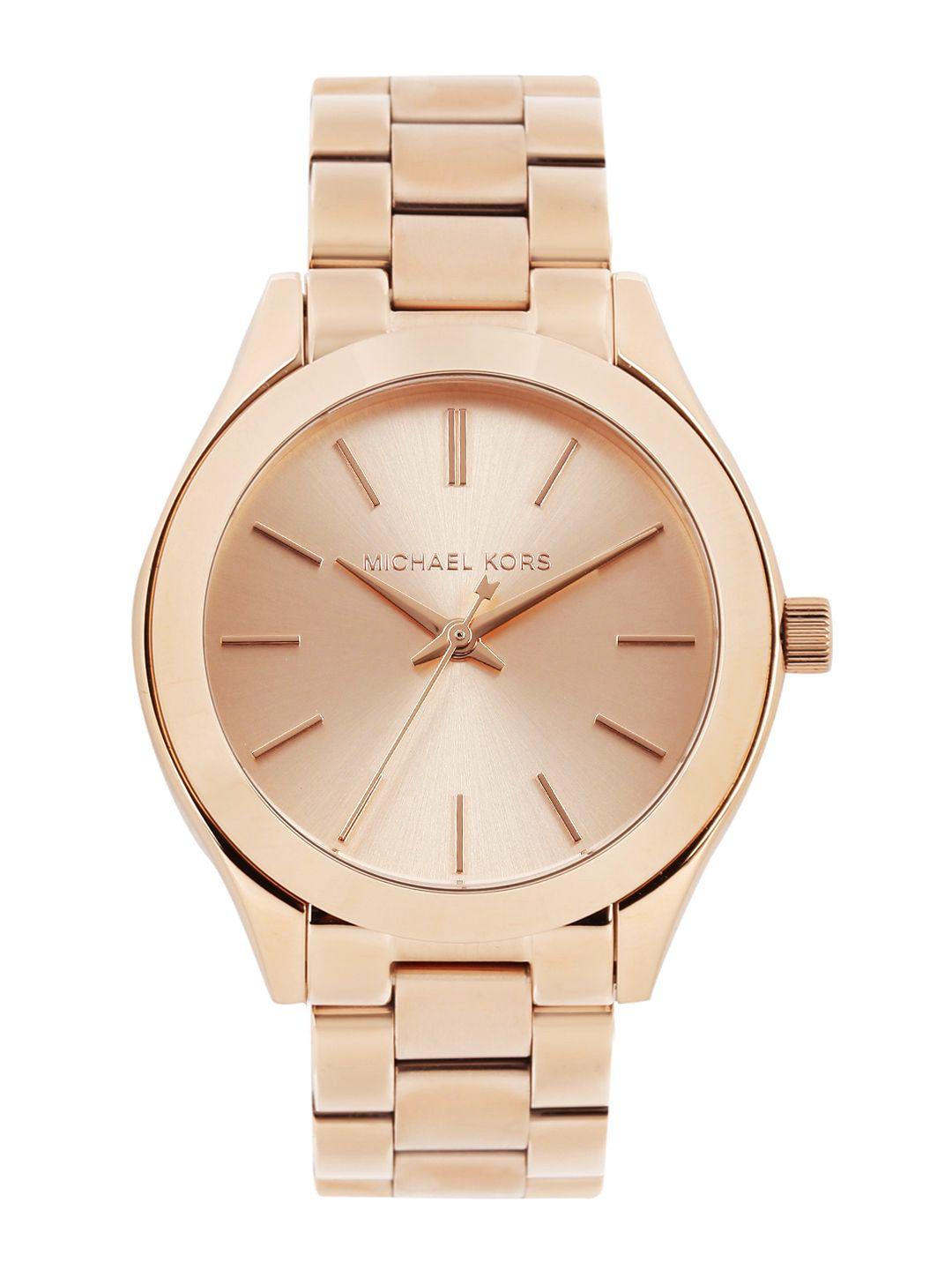 michael kors women rose gold-toned dial watch mk3513