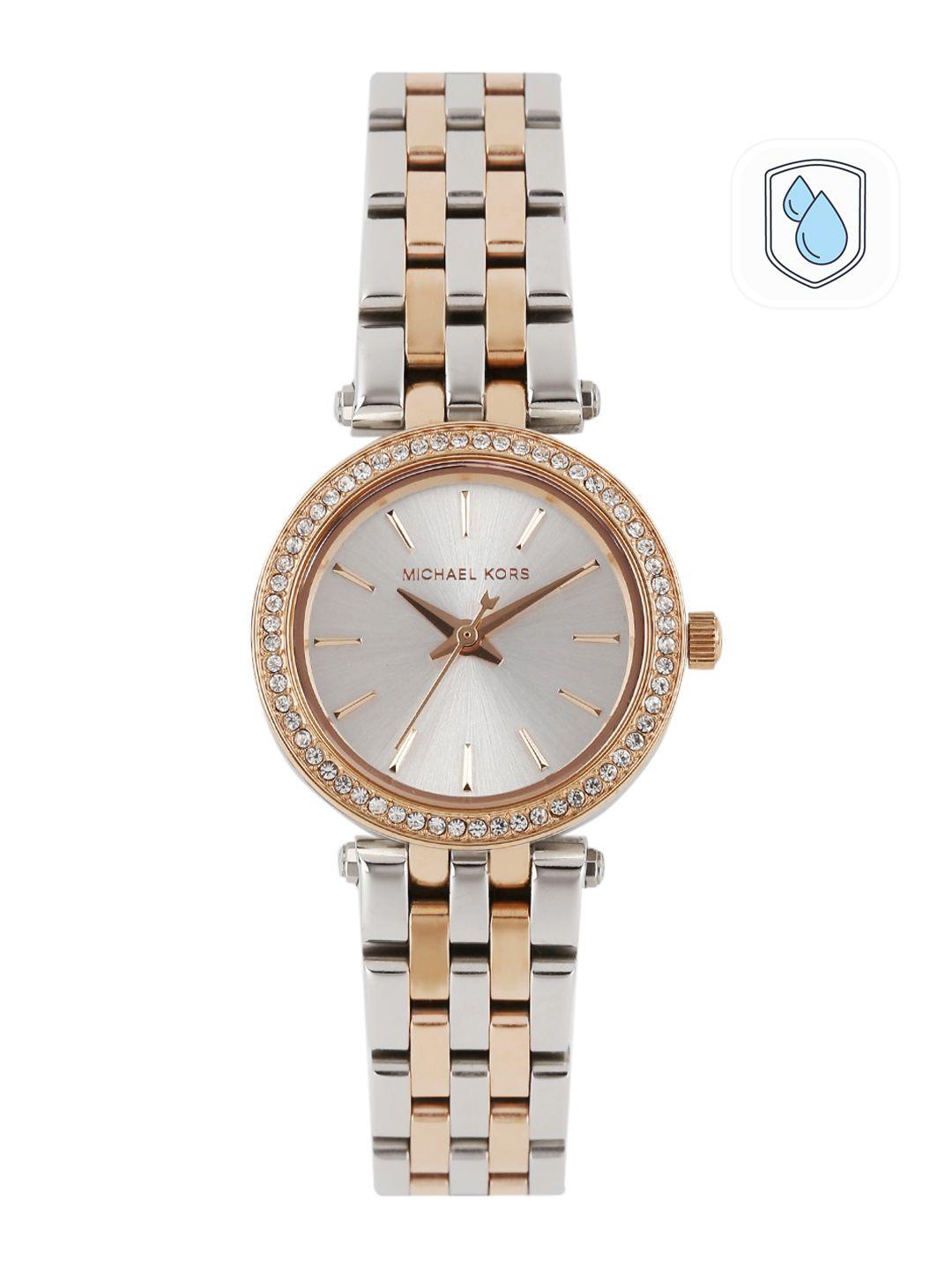 michael kors women silver-toned dial watch mk3298i-2t