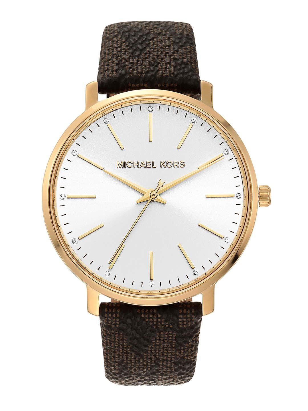 michael kors women white analogue watch mk2857