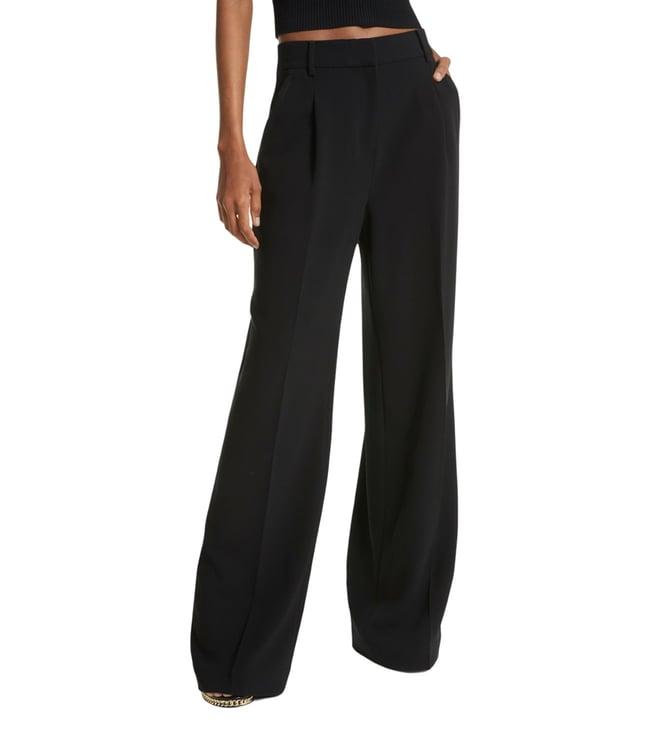 michael michael kors black crepe  regular fit trousers