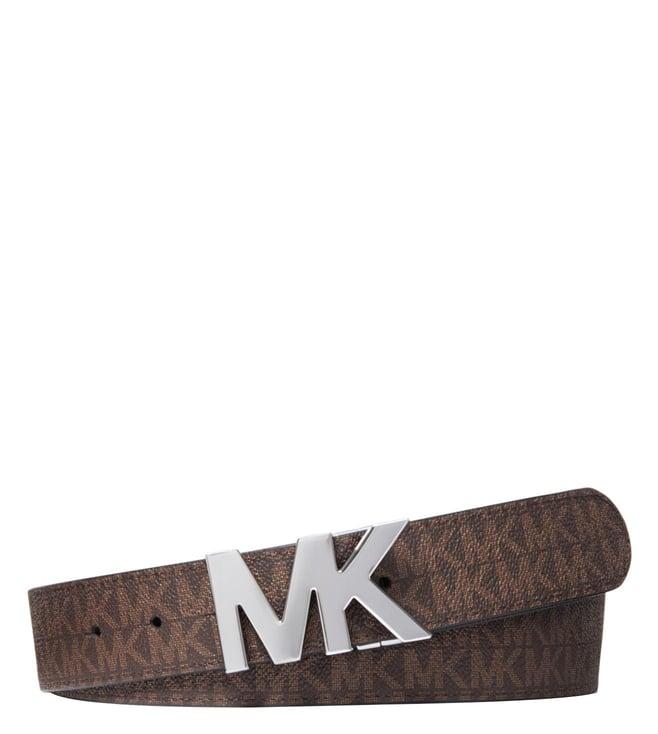 michael michael kors brown & black logo waist belt