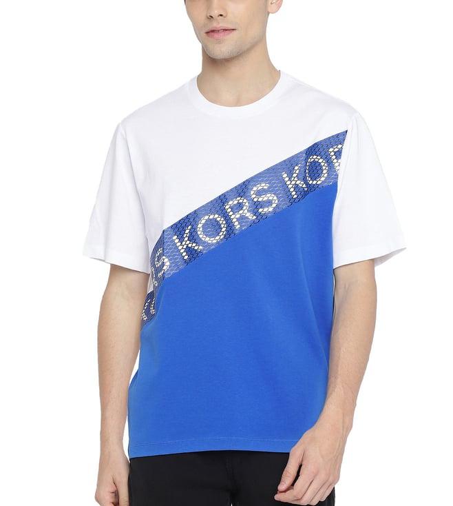 michael michael kors grecian blue logo regular fit t-shirt