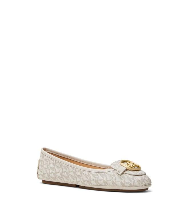 michael michael kors women's lillie logo vanilla ballerinas