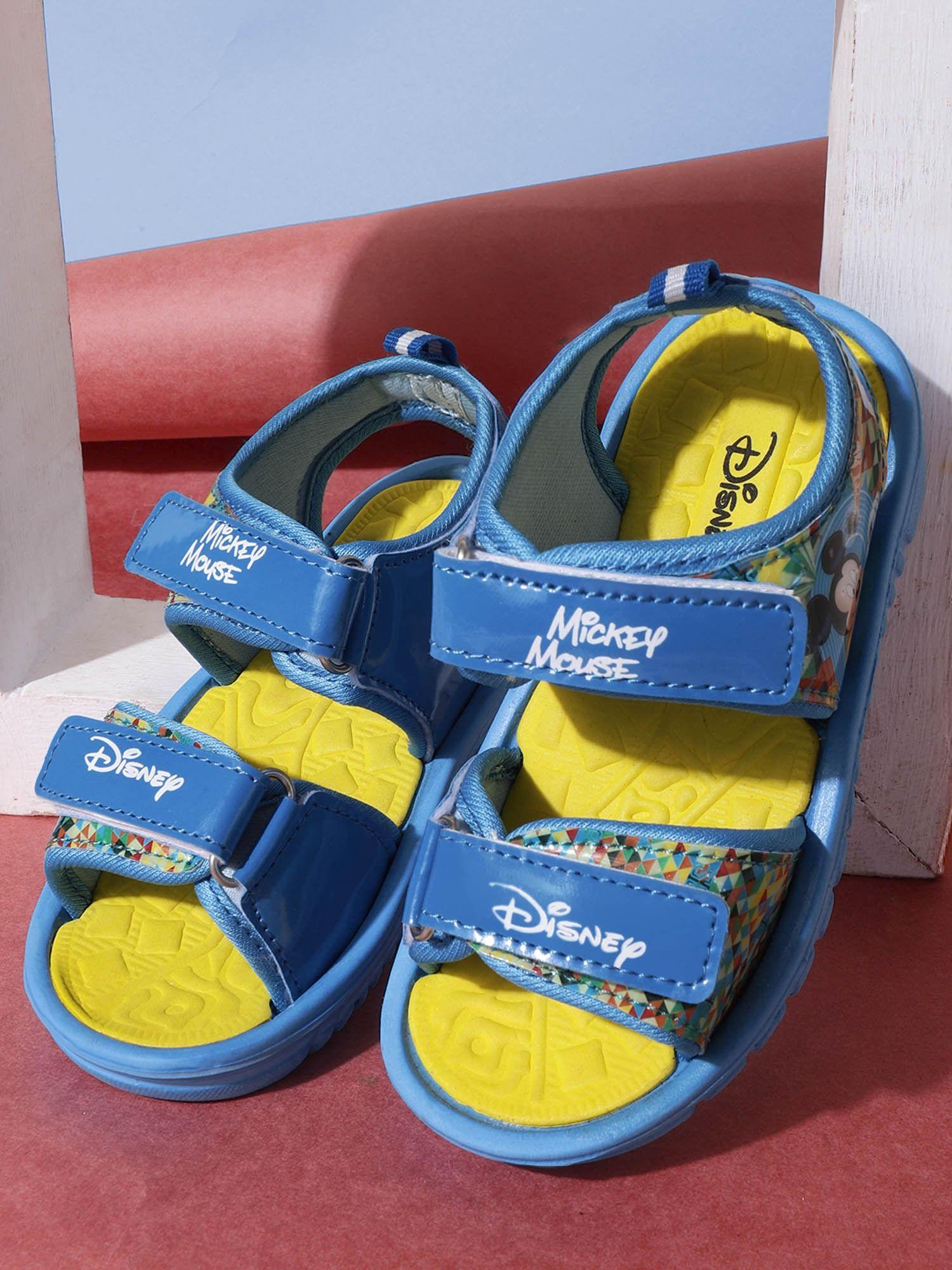 mickey blue printed sandals for boys
