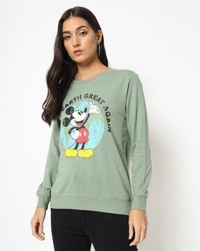 mickey mouse print crew-neck sweatshirt