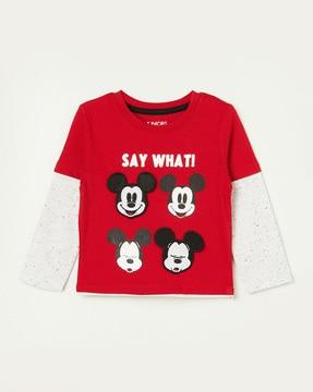 mickey mouse print crew-neck t-shirt
