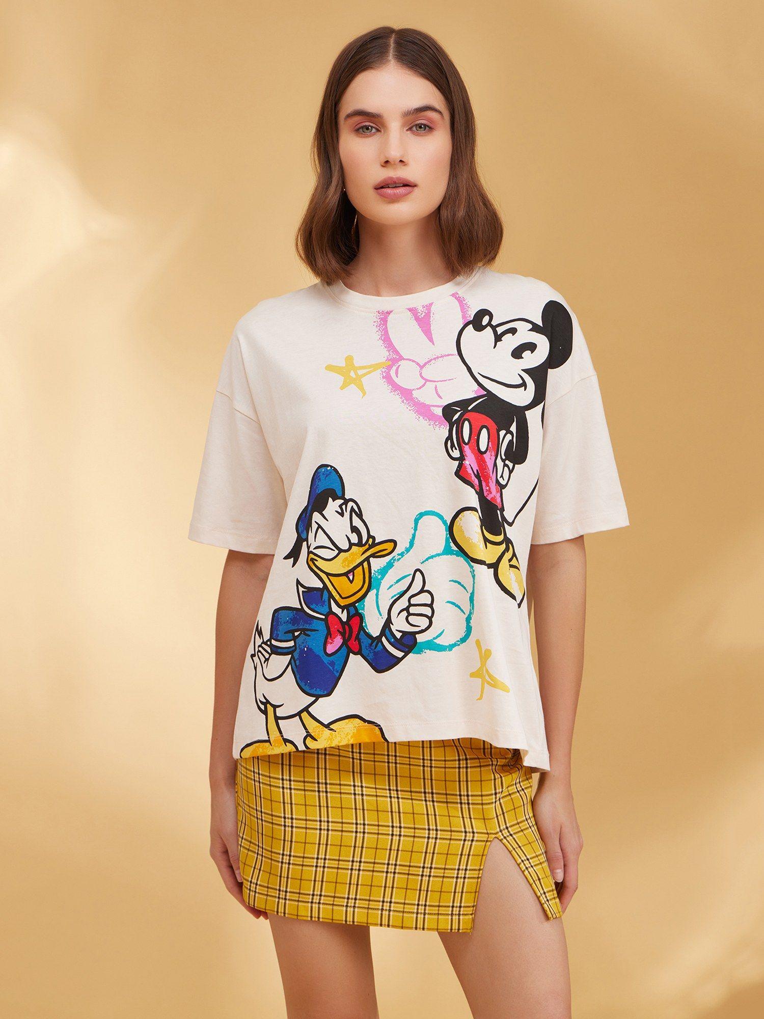 mickey & donald disney printed t-shirt