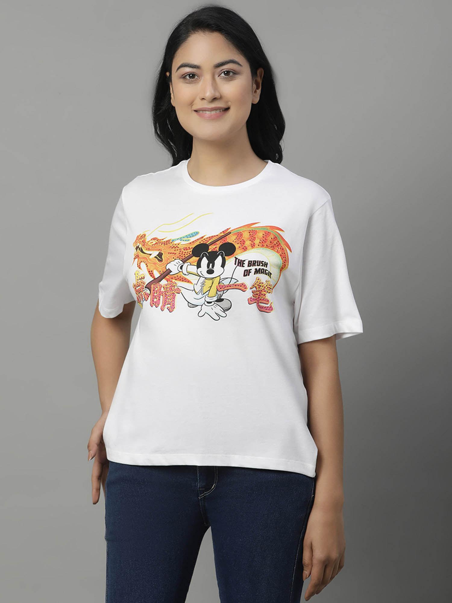 mickey & friends graphic relaxed fit tshirt for women