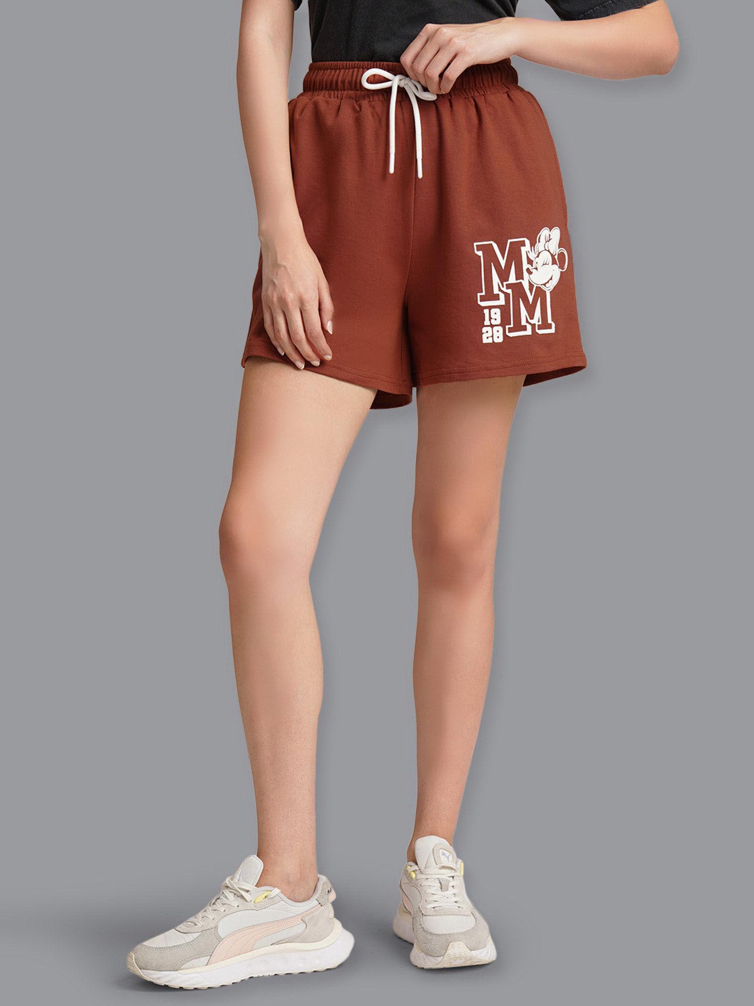 mickey & friends printed relaxed fit shorts for women