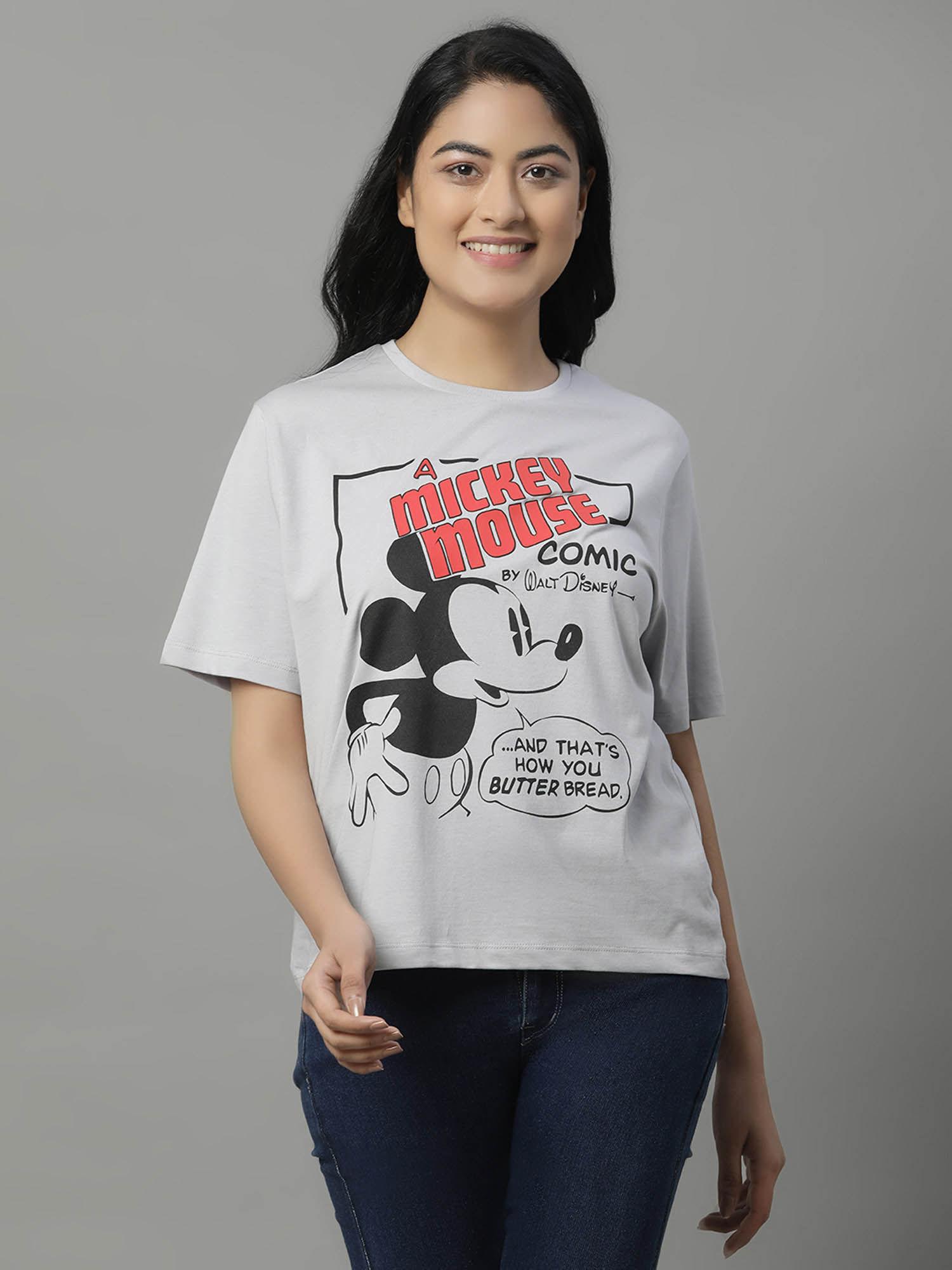 mickey & friends printed relaxed fit tshirt for women