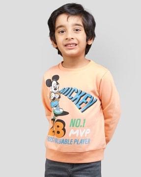 mickey mouse print crew-neck sweatshirt