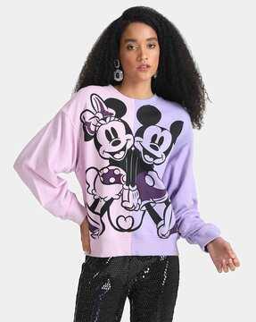 mickey mouse print crew-neck sweatshirt