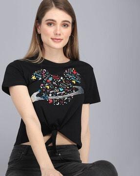 mickey mouse print crew-neck t-shirt