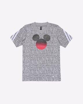 mickey-mouse print crew-neck t-shirt