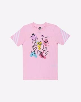 mickey-mouse print crew-neck t-shirt
