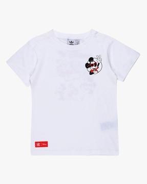 mickey mouse print crew-neck t-shirt