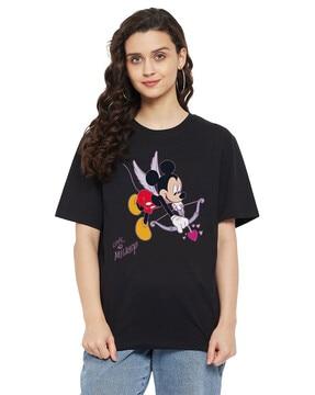 mickey mouse print crew-neck t-shirt