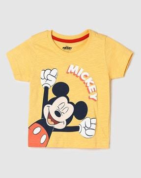 mickey mouse print crew-neck t-shirt