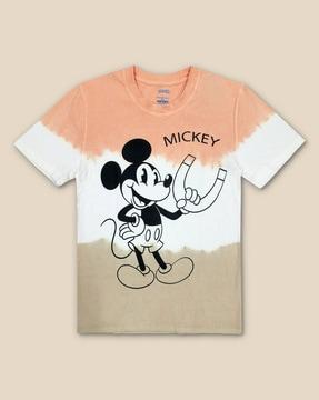 mickey mouse print crew-neck t-shirt