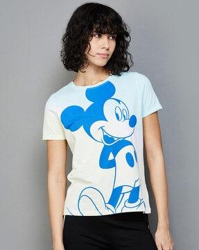 mickey mouse print crew-neck t-shirt