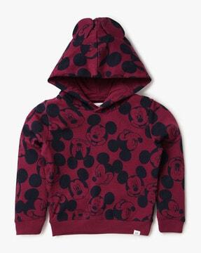 mickey mouse print hoodie
