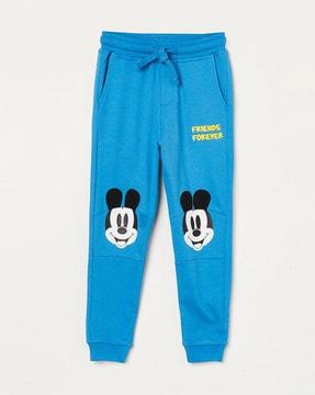 mickey mouse print jogger track pants