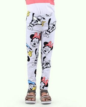 mickey mouse print leggings with elasticated waist