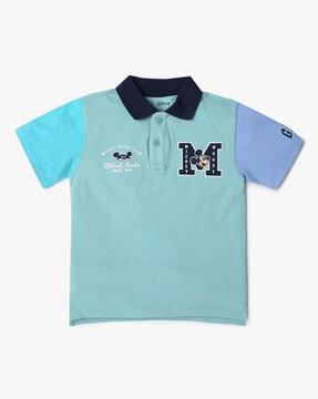 mickey mouse print polo t-shirt