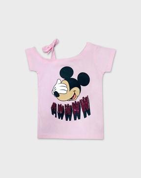 mickey mouse print round-neck t-shirt