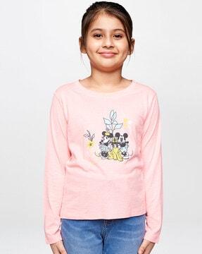 mickey mouse print round-neck t-shirt