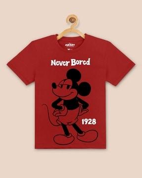 mickey mouse print round-neck t-shirt