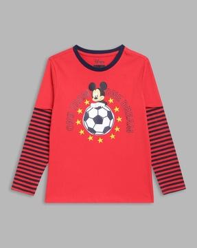 mickey mouse print round-neck t-shirt