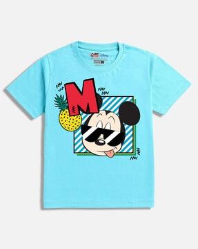 mickey mouse-print round-neck t-shirt