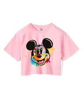 mickey mouse print round-neck t-shirt