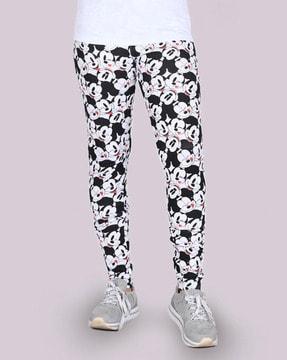 mickey mouse print slim fit leggings