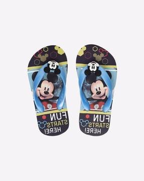 mickey mouse print thong-strap flip-flops
