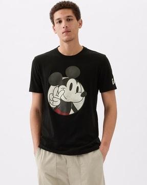 mickey mouse printed round-neck t-shirt