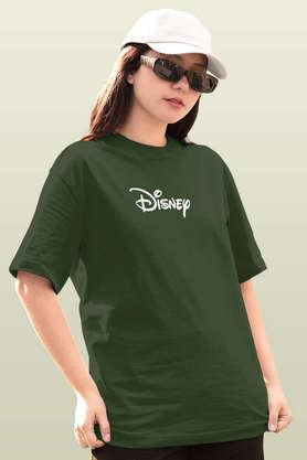 mickeys buddies round neck womens oversized t-shirt - green