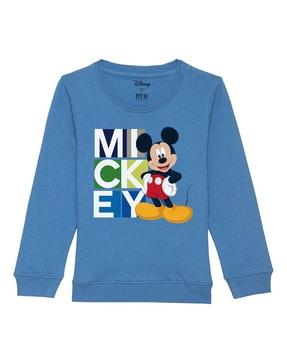 micky mouse print crew-neck sweatshirt