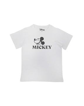 micky mouse print crew-neck t-shirt