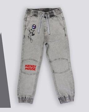 micky mouse print slim fit joggers