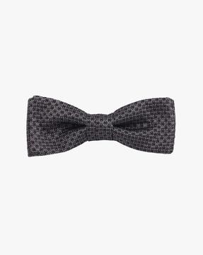 micro pattern silk jacquard bow tie