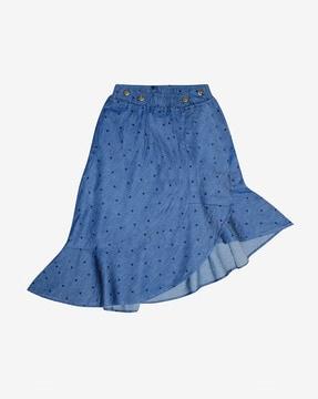 micro print asymmetric skirt