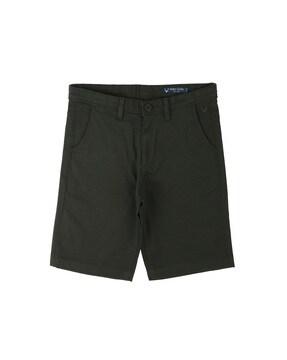 micro print slim fit shorts