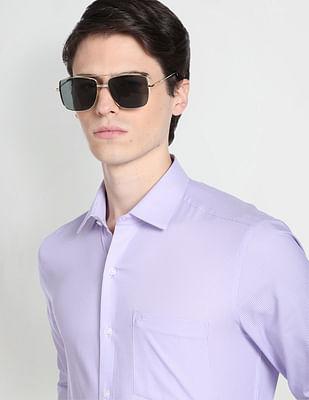 micro check auto press formal shirt