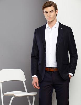 micro check regular fit blazer