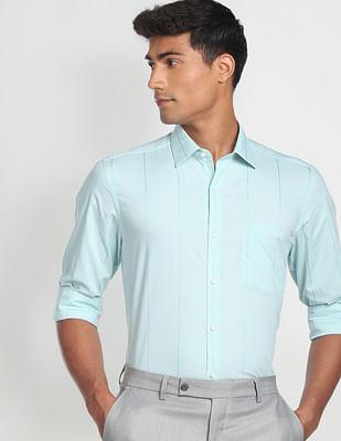 micro check regular fit formal shirt